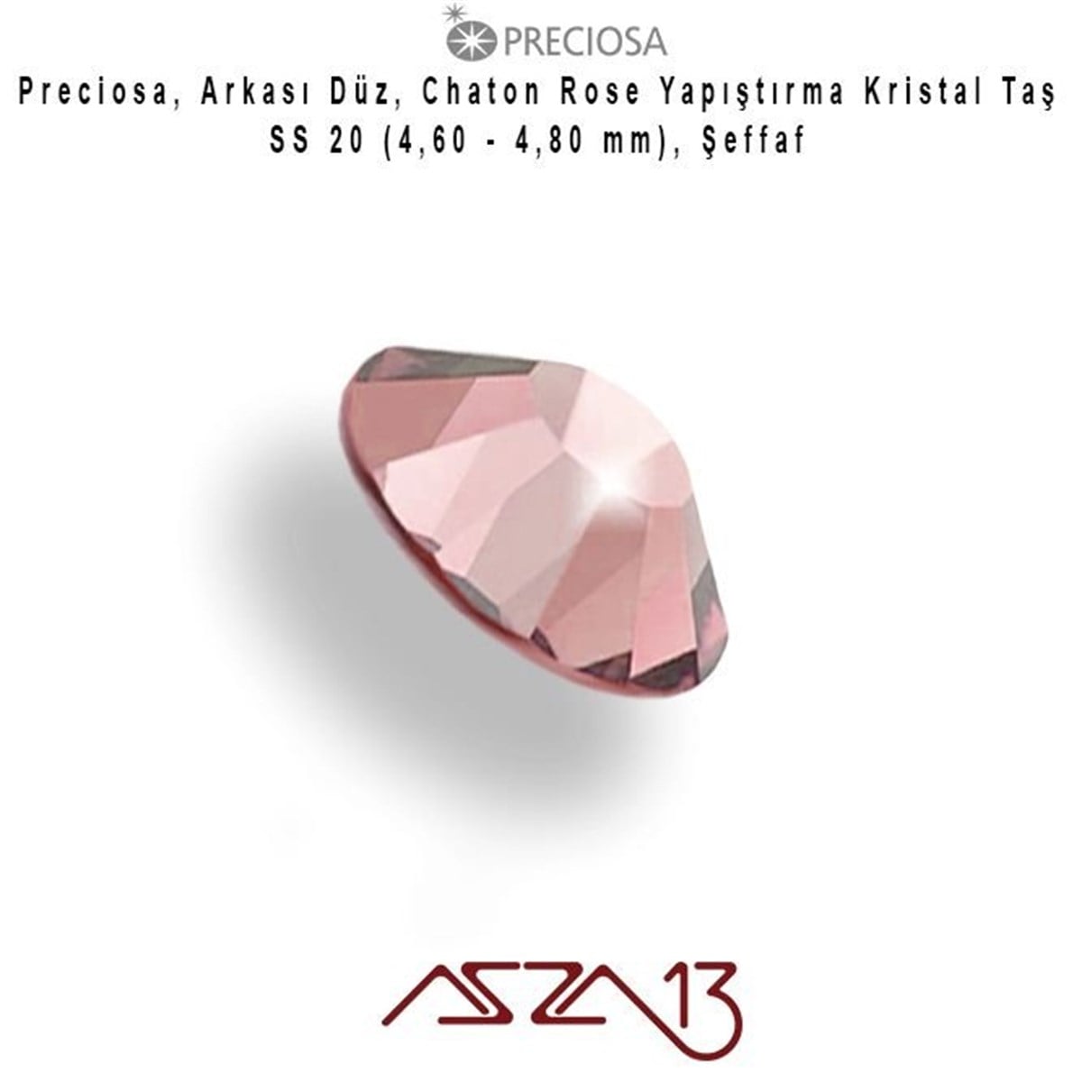 Kristal Taş (Flatback)Kristal TaşPreciosaSS20 Chaton Rose (4,7 mm) Altı Düz Yapıştırma Light Rose, Kristal Taş  / Paket İçeriği 36 Adet