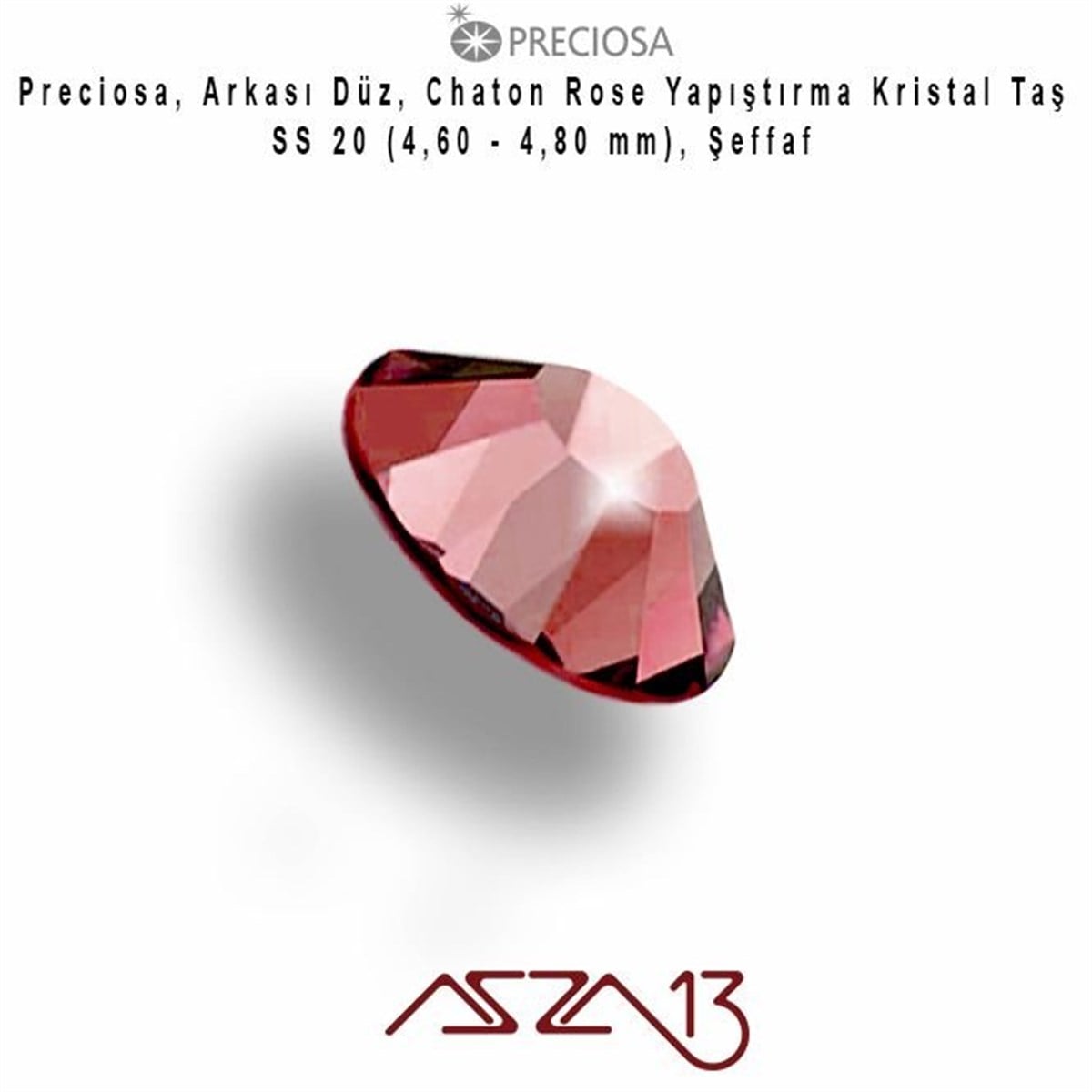 Kristal Taş (Flatback)Kristal TaşPreciosaSS20 Chaton Rose (4,7 mm) Altı Düz Yapıştırma Light Burgundy, Kristal Taş  / Paket İçeriği 36 Adet