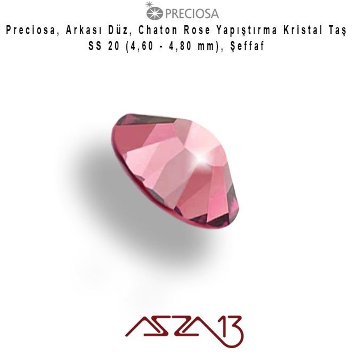 Kristal Taş (Flatback)Kristal TaşPreciosaSS20 Chaton Rose (4,7 mm) Altı Düz Yapıştırma Rose, Kristal Taş  / Paket İçeriği 36 Adet