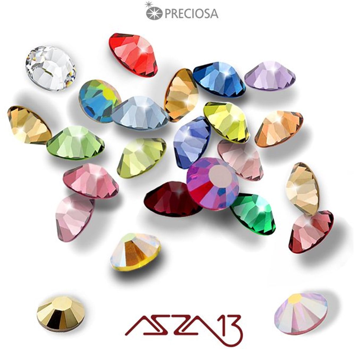 Kristal Taş (Flatback)Kristal TaşPreciosaSS20 Chaton Rose (4,7 mm) Altı Düz Yapıştırma Karışık Renk, Kristal Taş  / Paket İçeriği 36 Adet