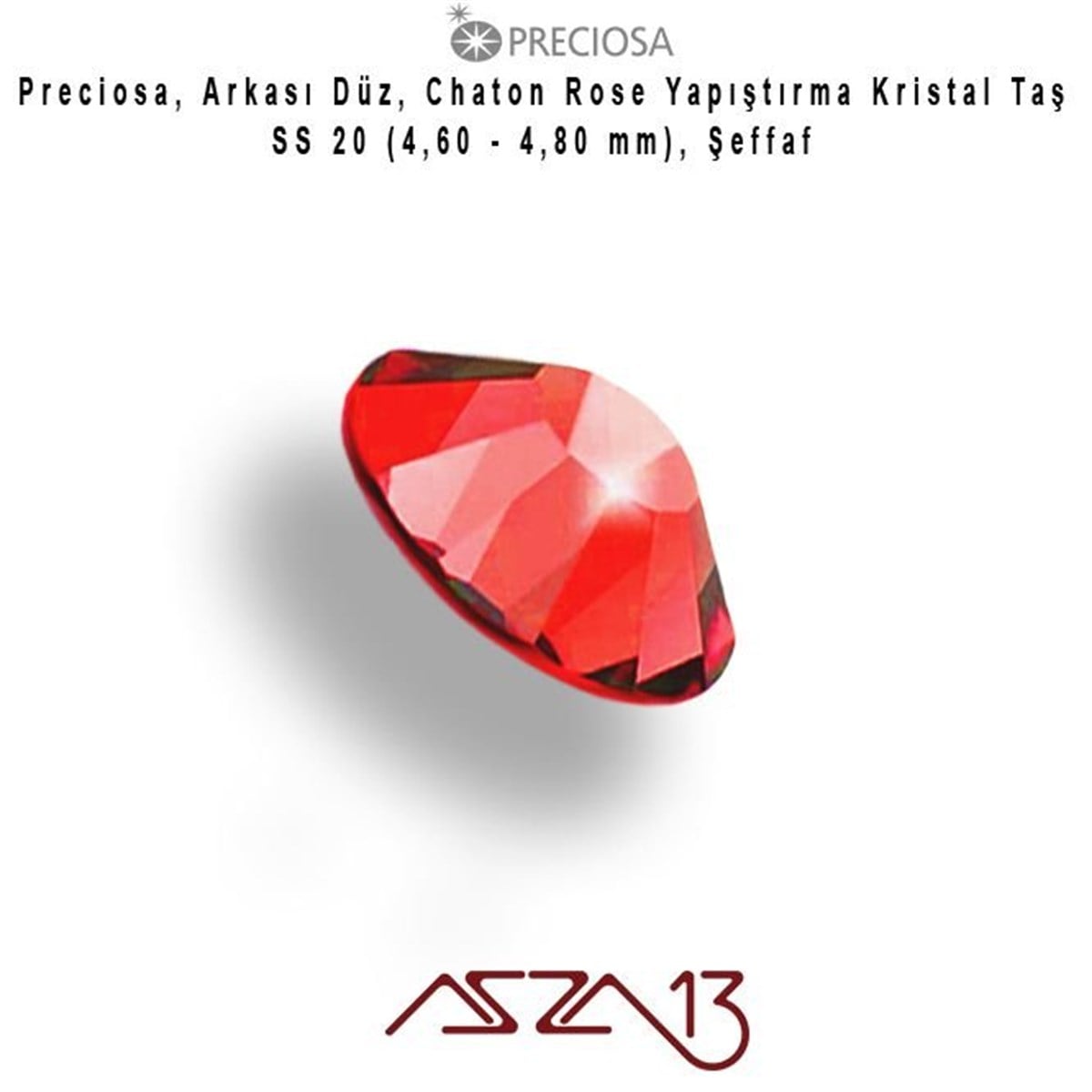 Kristal Taş (Flatback)Kristal TaşPreciosaSS20 Chaton Rose (4,7 mm) Altı Düz Yapıştırma Light Siam, Kristal Taş  / Paket İçeriği 36 Adet