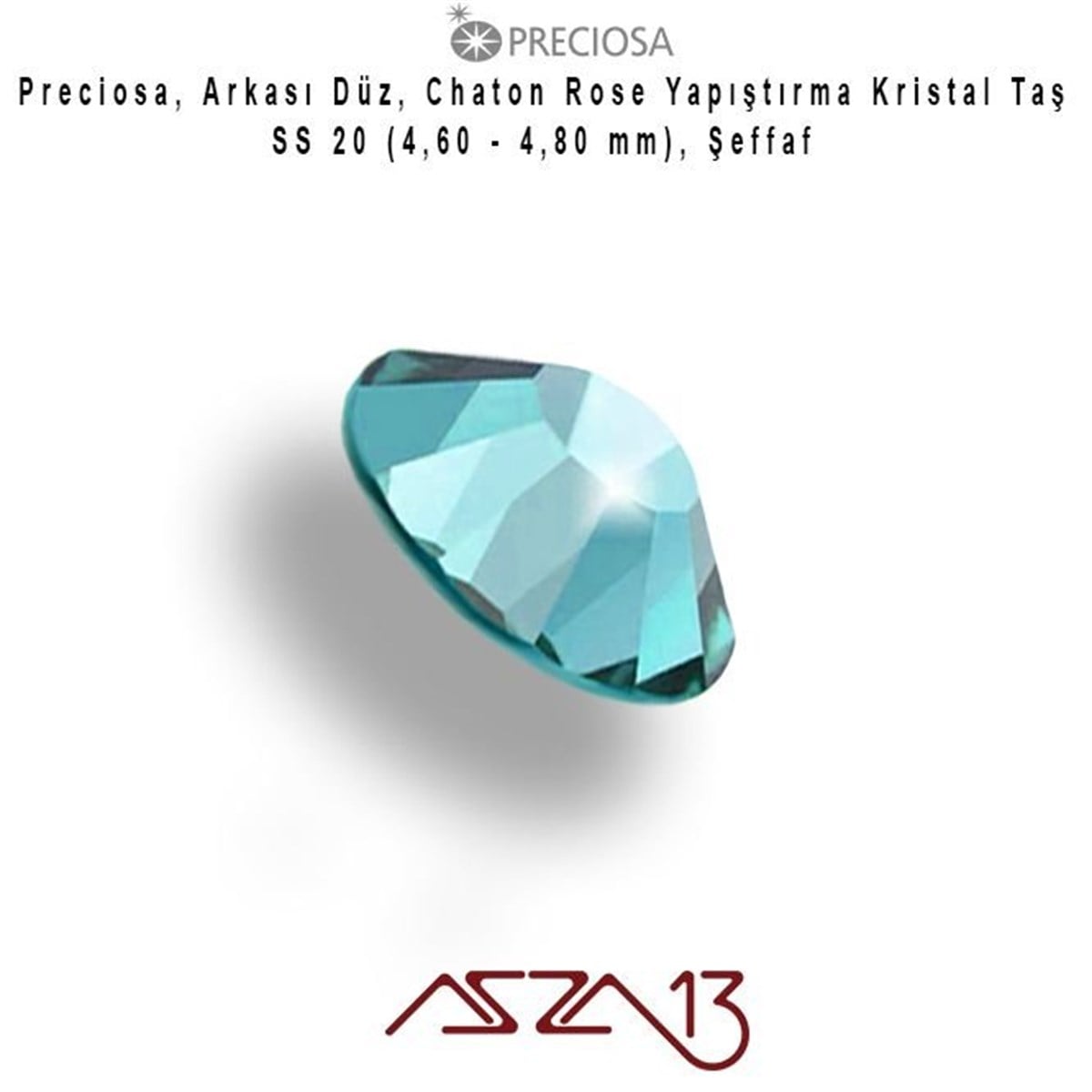 Kristal Taş (Flatback)Kristal TaşPreciosaSS20 Chaton Rose (4,7 mm) Altı Düz Yapıştırma Bermuda Blue, Kristal Taş  / Paket İçeriği 36 Adet