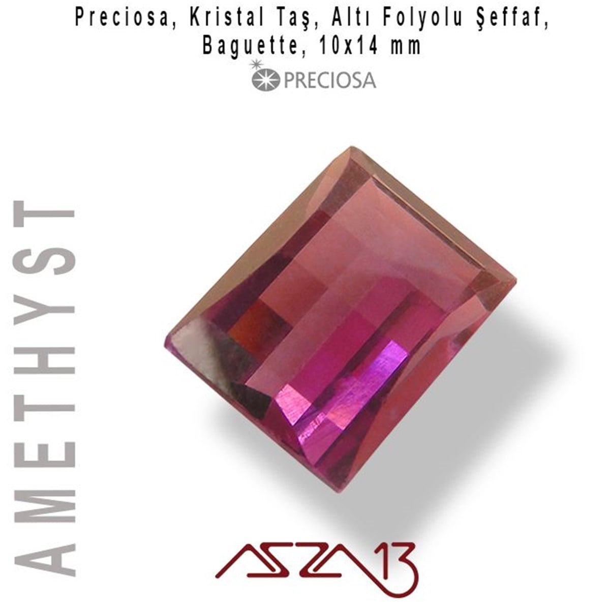 Kristal TaşKristal TaşPreciosaAmetis 10x14 mm Baget Kristal Taş / Paket İçeriği 1 Adet