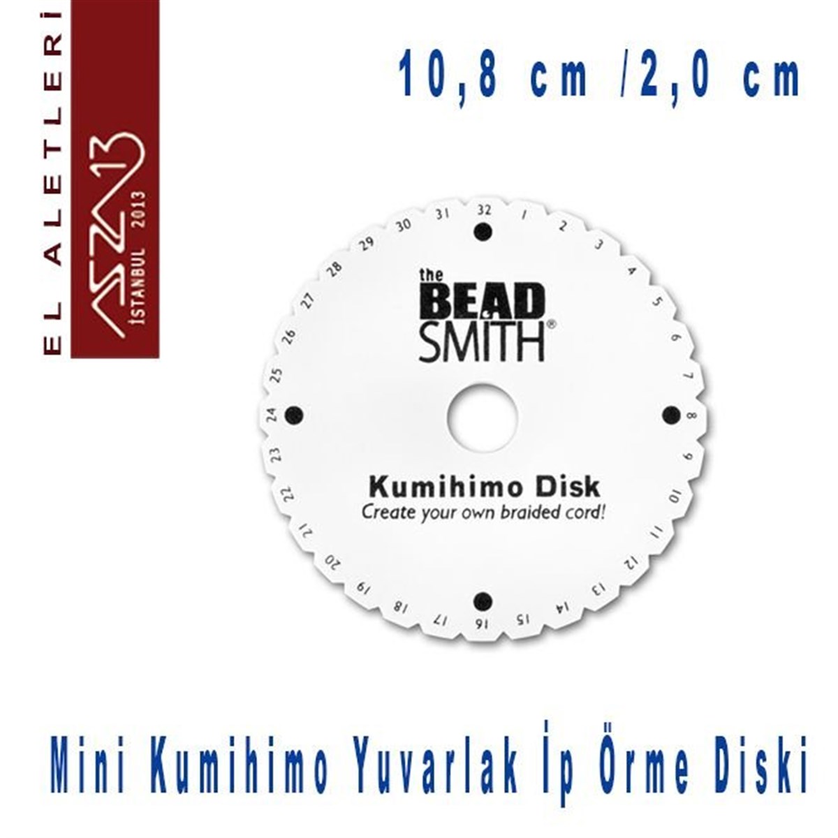 Kumihimo DiskALET, ARAÇ ve GEREÇBeadSmithMini Kumihimo Yuvarlak Disk (İp Örme Aparatı)