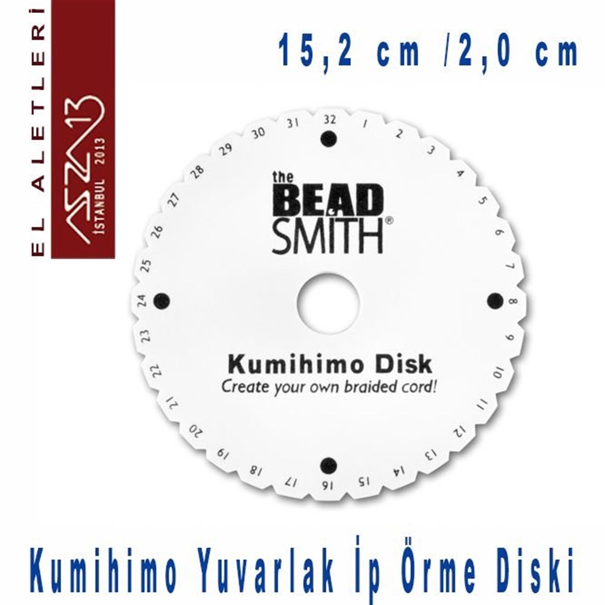 Kumihimo DiskALET, ARAÇ ve GEREÇBeadSmithKumihimo Yuvarlak Disk (İp Örme Aparatı)