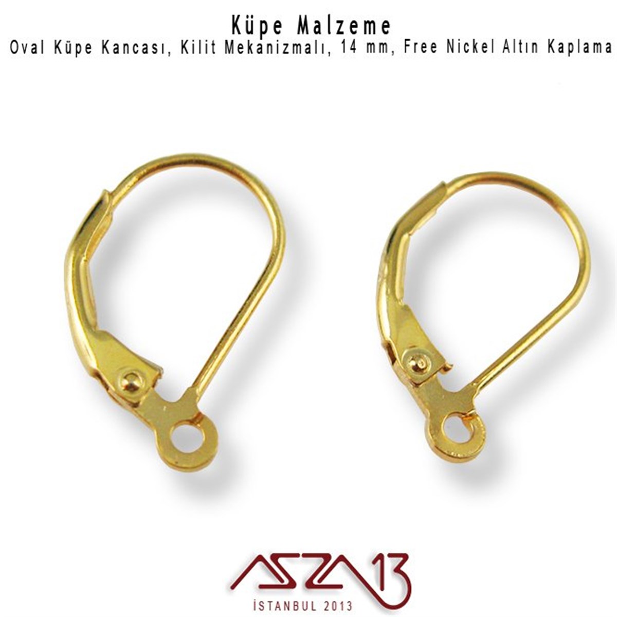 Küpe MalzemeleriTAKI MALZEMEMarkasızAltın Kaplamalı, Damla Şekilli Kilitli Küpe Kancası / Paket İçeriği 5 Çift