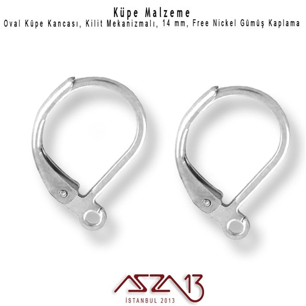 Küpe MalzemeleriTAKI MALZEMEMarkasızGümüş Kaplamalı, Damla Şekilli Kilitli Küpe Kancası / Paket İçeriği 5 Çift