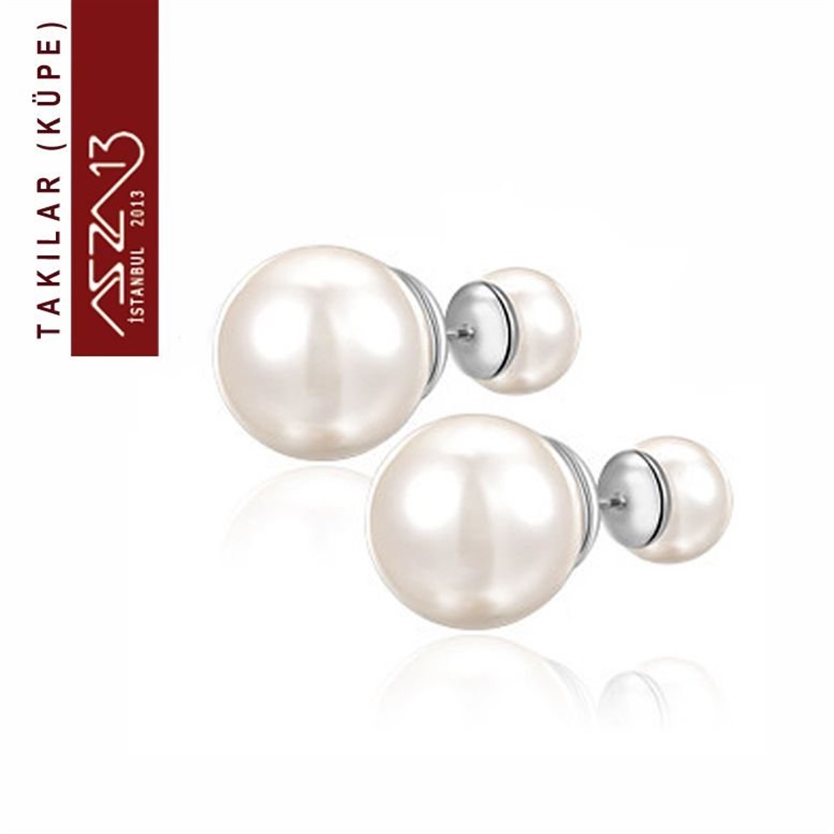 KüpeTAKIMarkasızPlatinyum Beyaz İnci Küpe