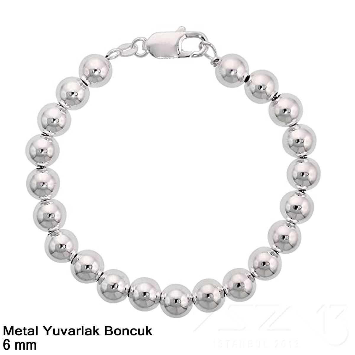 Metal Boncuk - Yuvarlak - 6 mm - Gümüş Kaplama / 10 AdetMetal Boncuk Malzeme