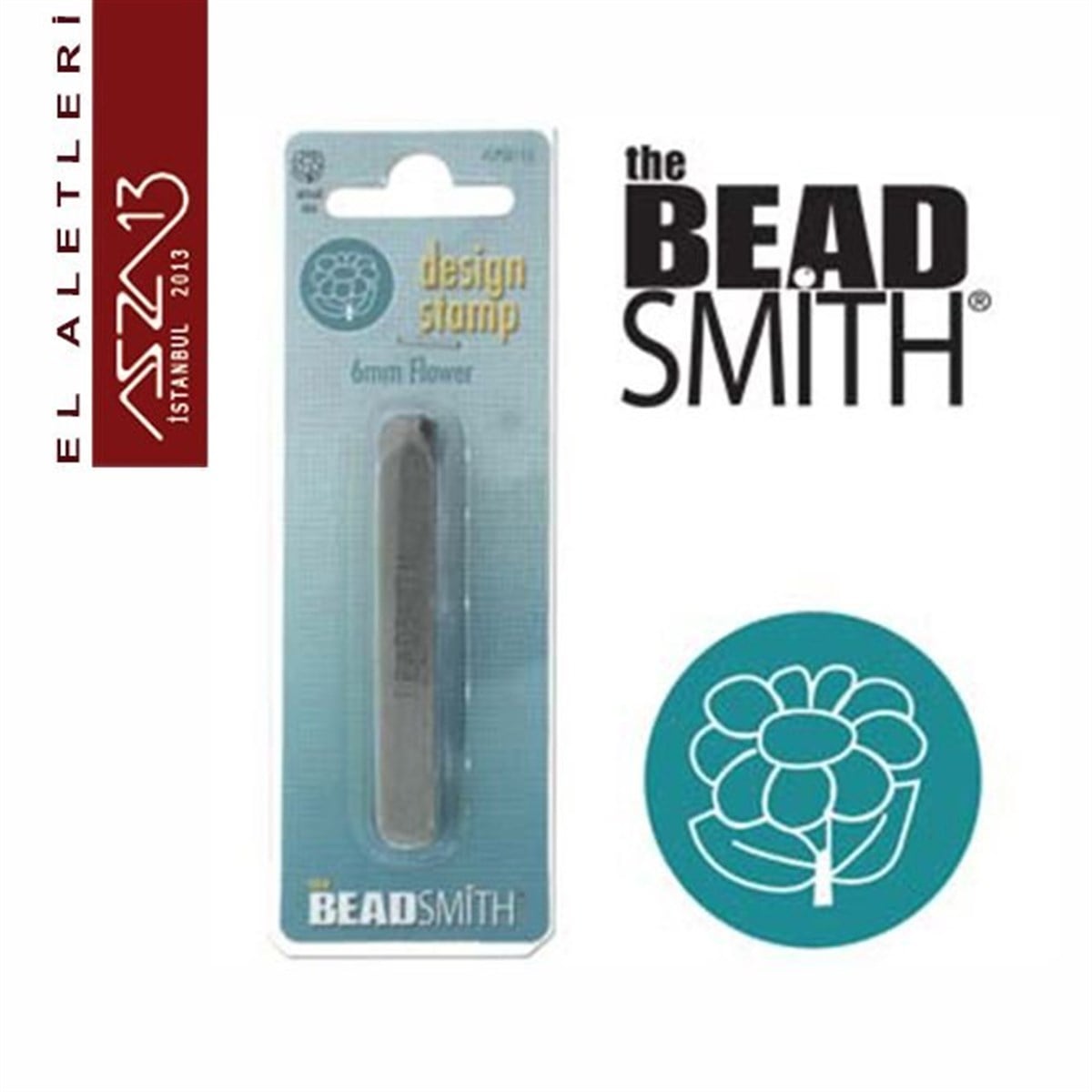 Metal Damga Şekil (Figür) SetiALET, ARAÇ ve GEREÇBeadSmith6 mm ''Çiçek'' Figürlü Metal Damga