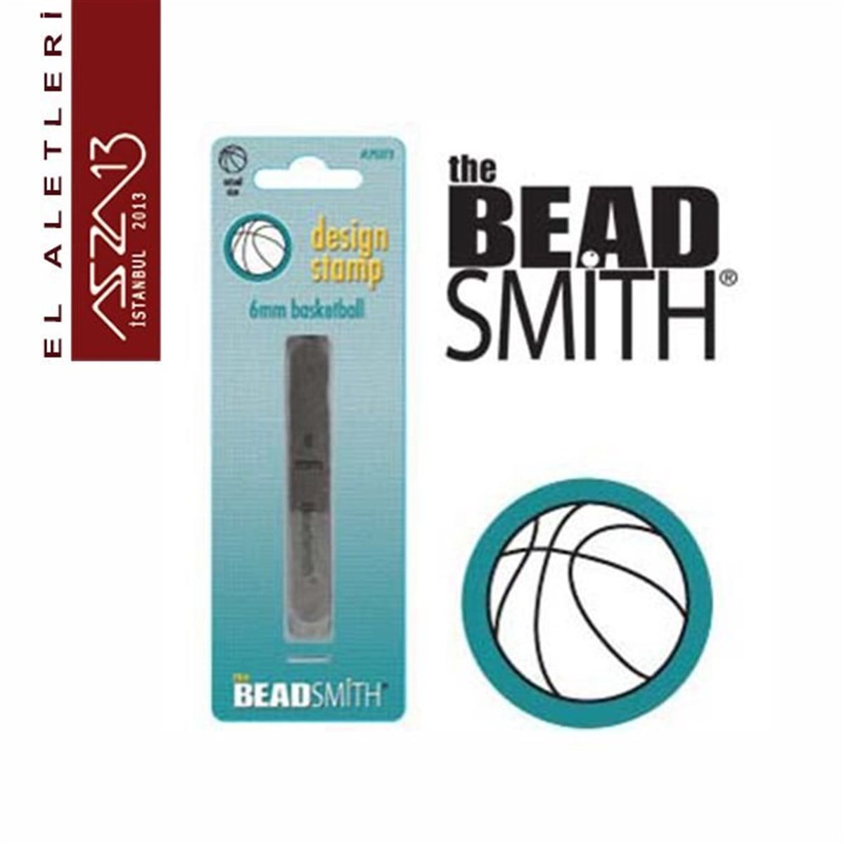 Metal Damga Şekil (Figür) SetiALET, ARAÇ ve GEREÇBeadSmith6 mm ''Basketbol Topu'' Figürlü Metal Damga
