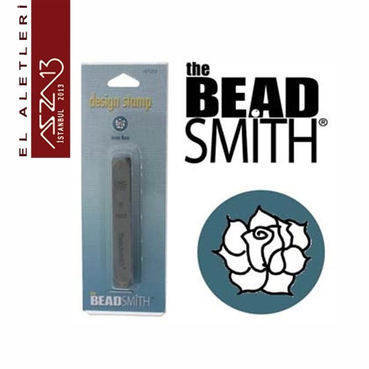 Metal Damga Şekil (Figür) SetiALET, ARAÇ ve GEREÇBeadSmith6 mm ''Gül'' Figürlü Metal Damga