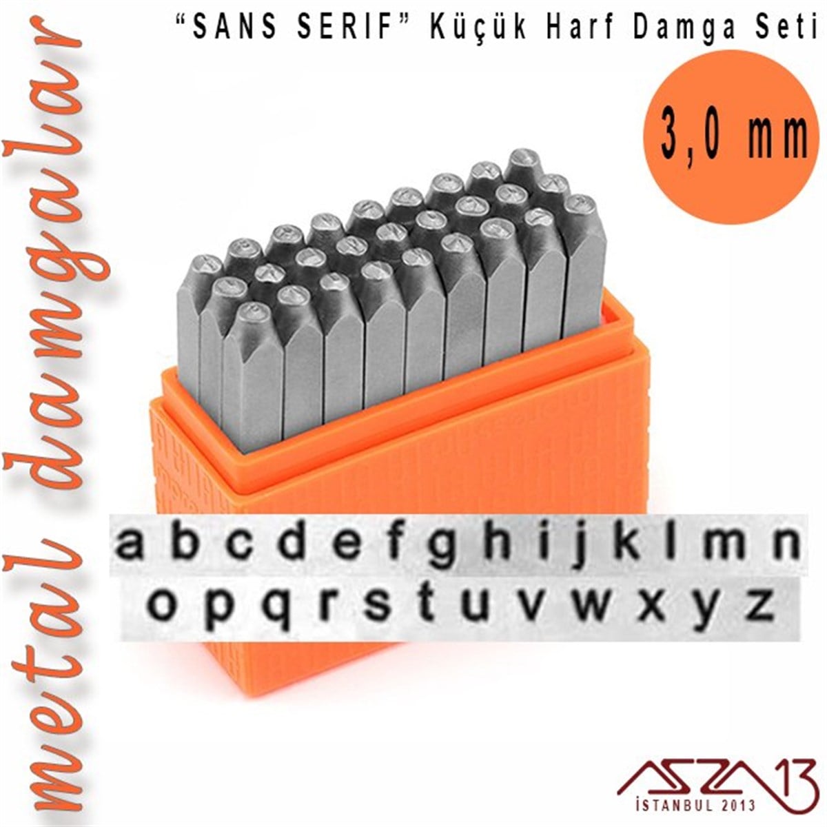 Metal Küçük Harf Damga SetiALET, ARAÇ ve GEREÇImpressArt''Sans Serif'' Font Küçük Harf Damga Seti, 3 mm