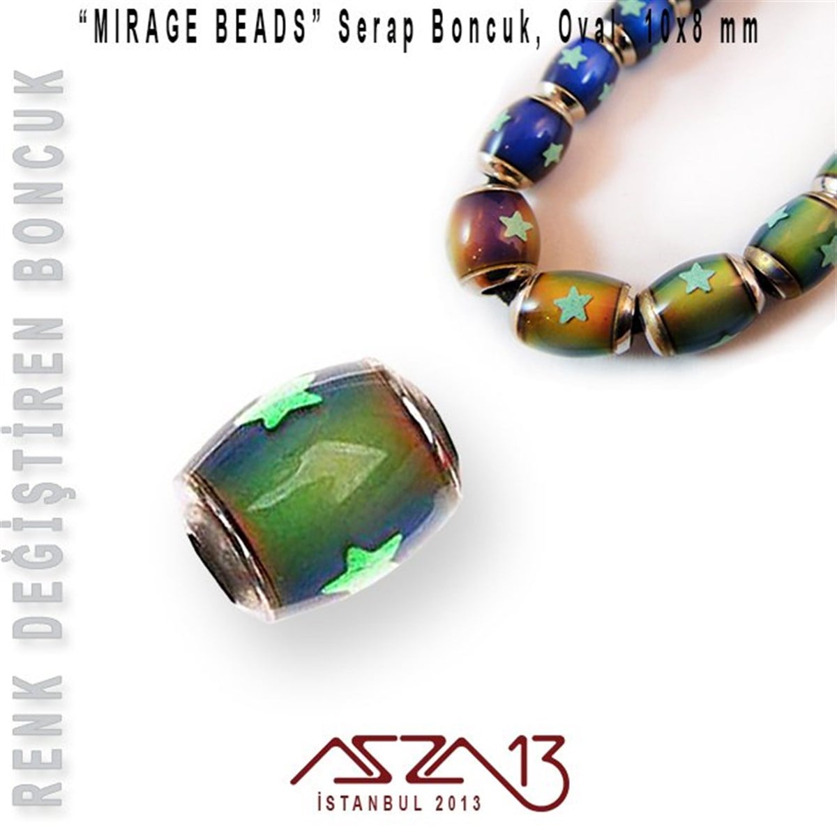 Mirage  BoncukBONCUK ve TAŞMarkasızRenk Değiştiren Oval 8x10 mm Boncuk (Mirage Beads) / Paket İçeriği 1 Adet