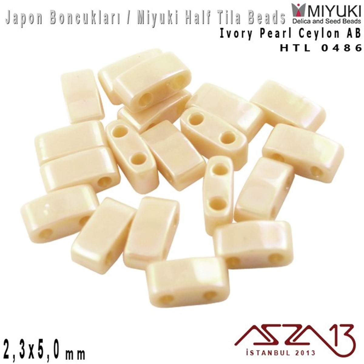 Miyuki Tila BoncukBONCUK ve TAŞMiyukiHalf Tila Boncuk - Ivory Pearl Ceylon AB - HTL0486 / 48 Adet