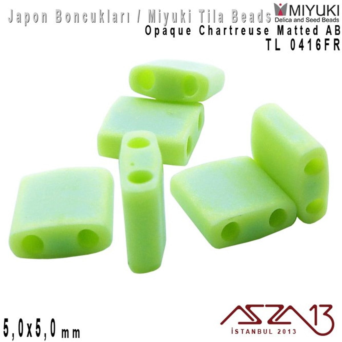 Miyuki Tila BoncukBONCUK ve TAŞMiyukiTila Boncuk - Opaque Light Chartreuse Matted AB - TL0416FR / 24 Adet