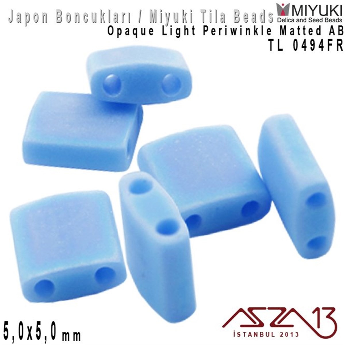 Miyuki Tila BoncukBONCUK ve TAŞMiyukiTila Boncuk - Opaque Light Periwinkle Matted AB - TL0494FR / 24 Adet