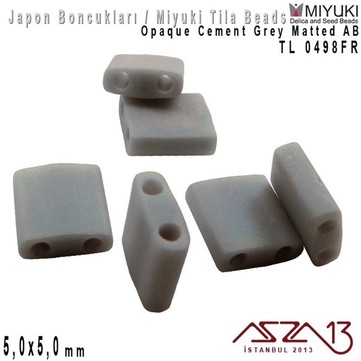 Miyuki Tila BoncukBONCUK ve TAŞMiyukiTila Boncuk - Opaque Cement Grey Matted AB - TL0498FR / 24 Adet