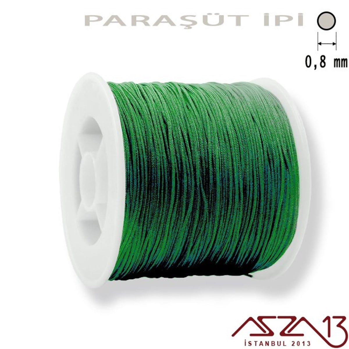 Paraşüt İplerTAKI MALZEMEMarkasızÇağla Yeşil 0,8 mm Paraşüt İp (Bobin 100 metre)