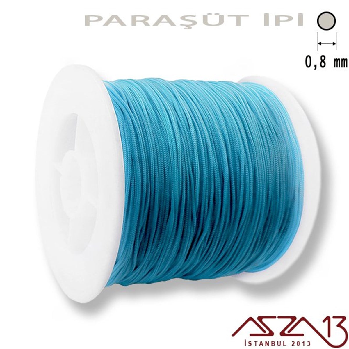 Paraşüt İplerTAKI MALZEMEMarkasızDeniz Mavi 0,8 mm Paraşüt İp (Bobin 100 metre)