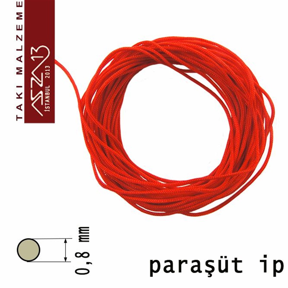 Paraşüt İplerTAKI MALZEMEMarkasızKırmızı 0,8  mm Kalınlıkta Paraşüt İpi / 5 Metre