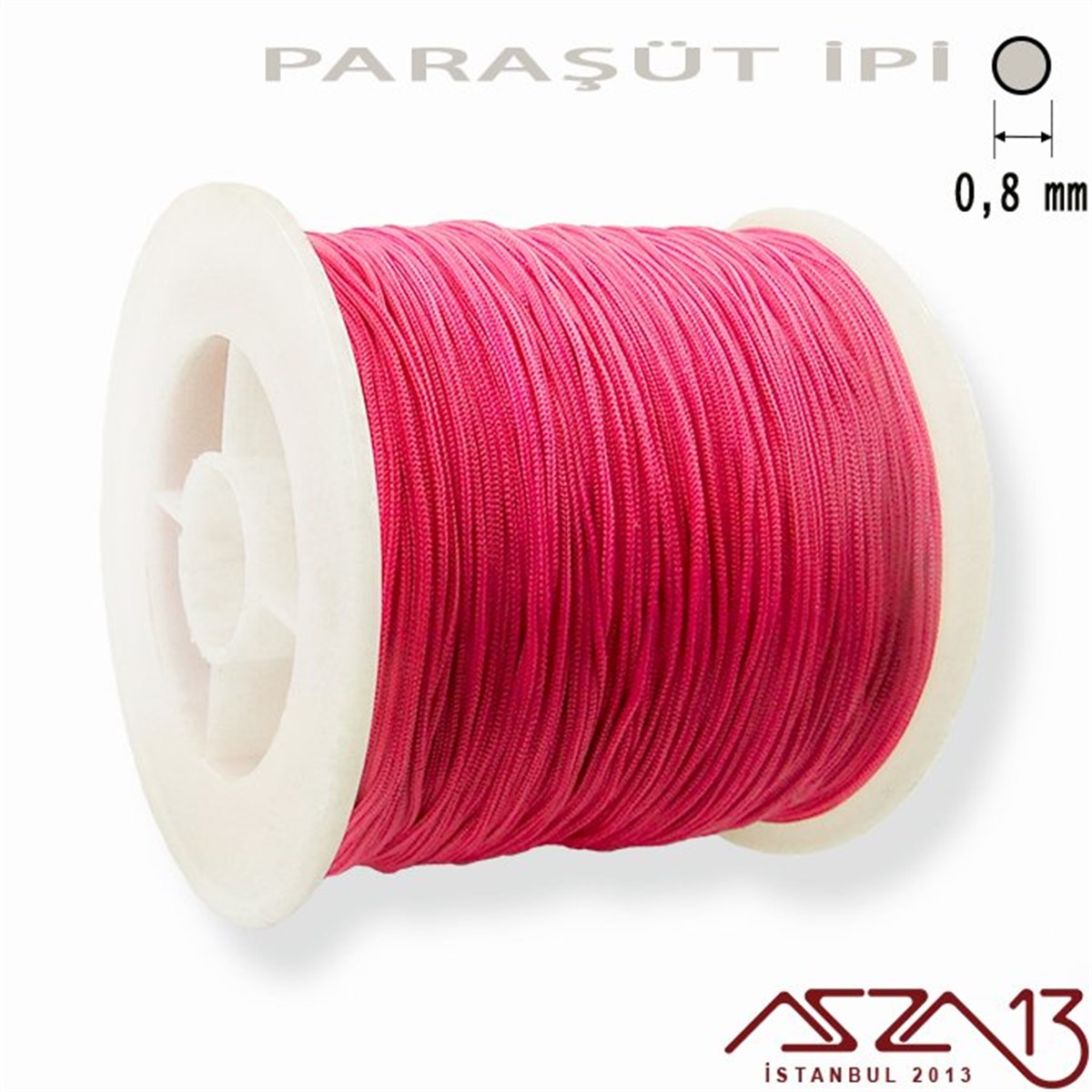 Paraşüt İplerTAKI MALZEMEMarkasızKoyu Pembe 0,8 mm Paraşüt İp (Bobin 100 metre)
