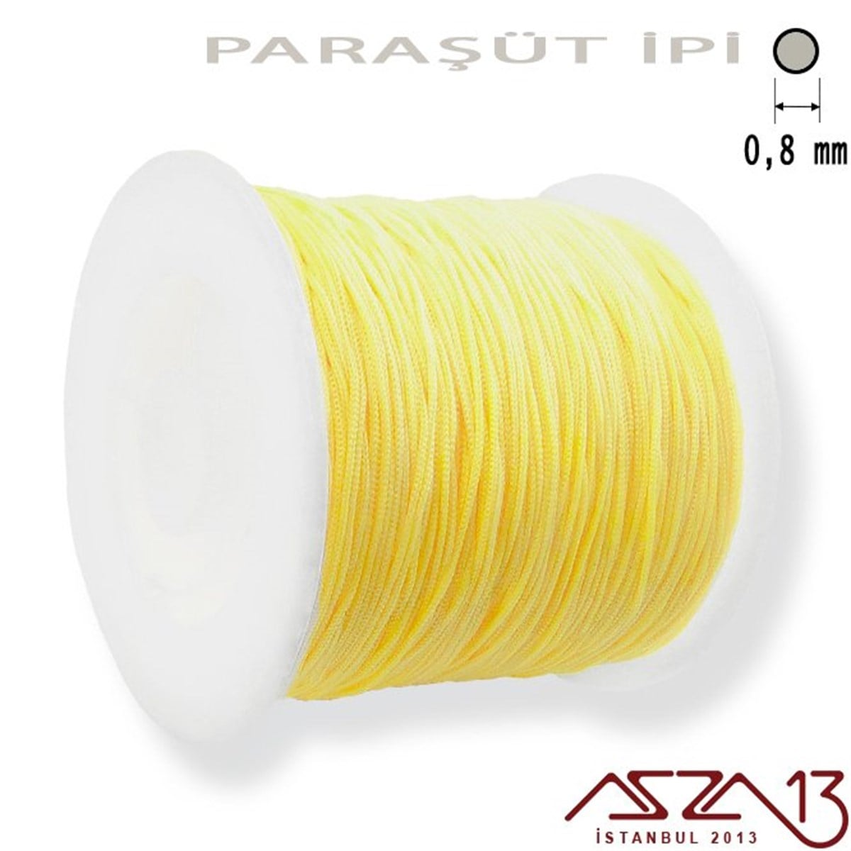 Paraşüt İplerTAKI MALZEMEMarkasızLimon Sarı 0,8 mm Paraşüt İp (Bobin 100 metre)