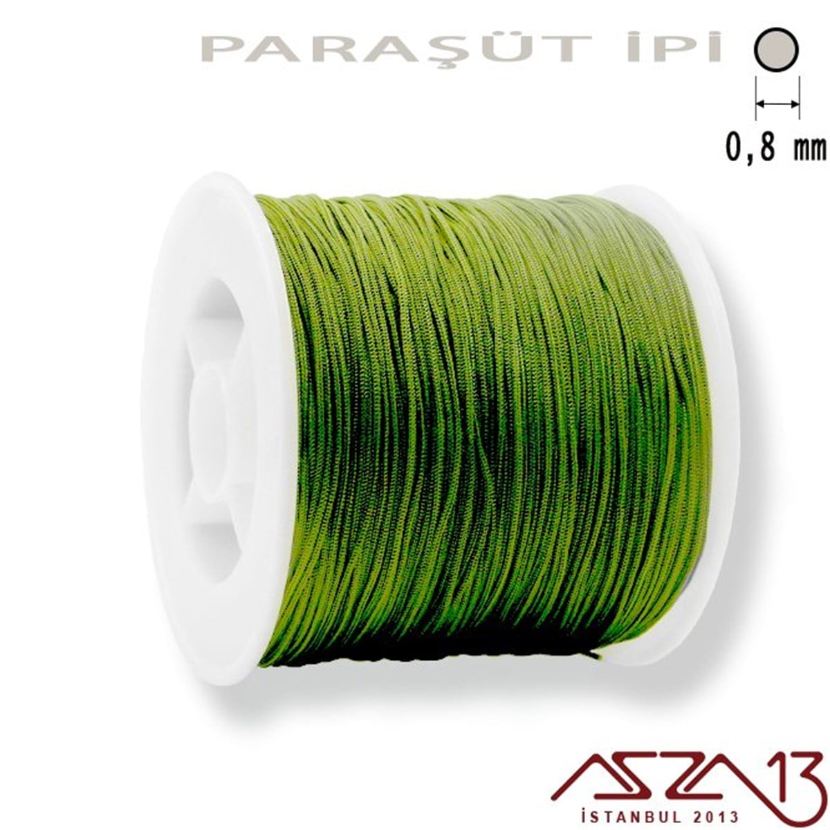 Paraşüt İplerTAKI MALZEMEMarkasızZeytin Yeşil 0,8 mm Paraşüt İp (Bobin 100 metre)