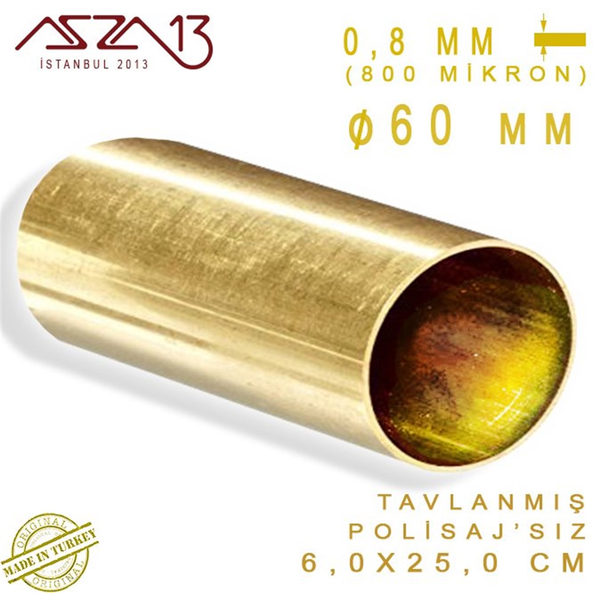 Pirinç Boru HalkaMETALMarkasızPirinç Boru (60 mm x 250 mm)