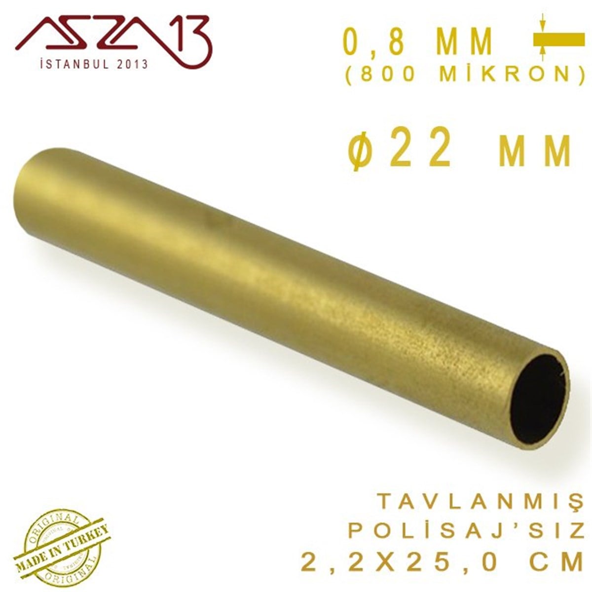 Pirinç Boru HalkaMETALMarkasızPirinç Boru (22 mm x 250 mm)