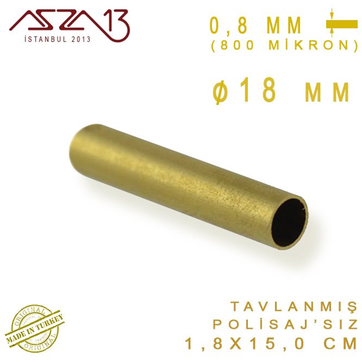 Pirinç BoruMETALMarkasızPirinç Boru (18 mm x 150 mm)