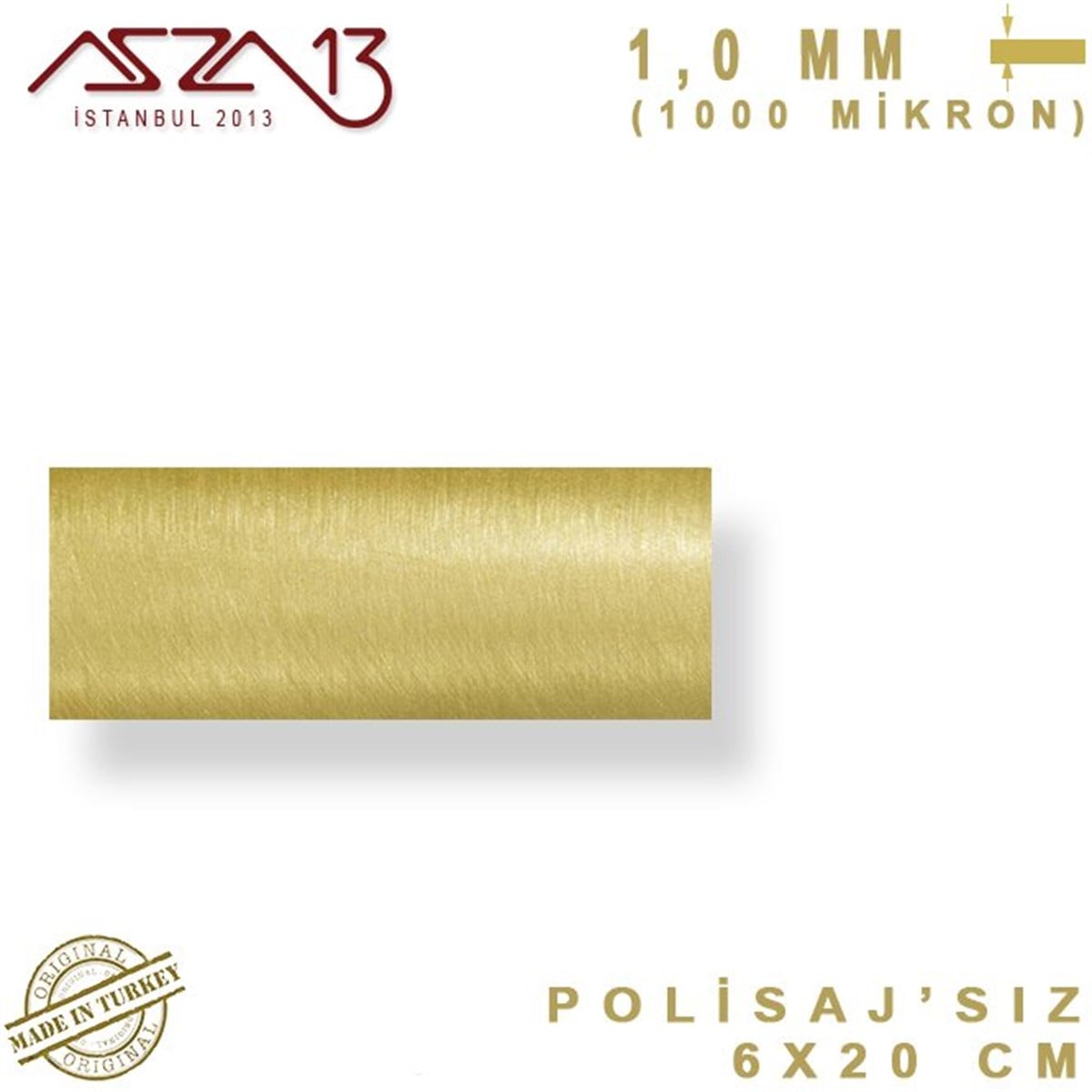 Pirinç Plaka Bant Şerit FolyoMETALMarkasız1.0 mm Pirinç Şerit (60 mm x 200 mm)