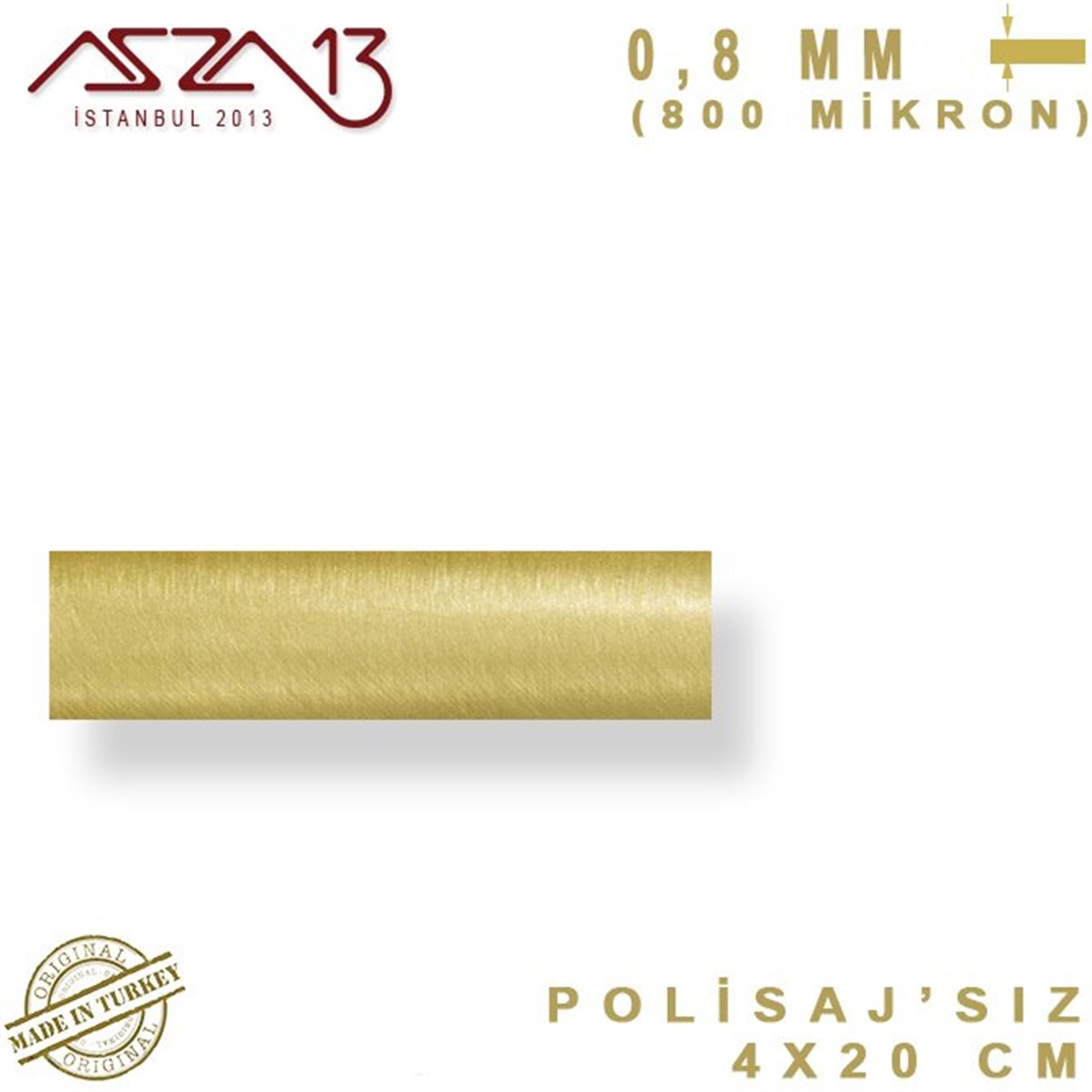 Pirinç Plaka Bant Şerit FolyoMETALMarkasız0.8 mm Pirinç Şerit (40 mm x 200 mm)