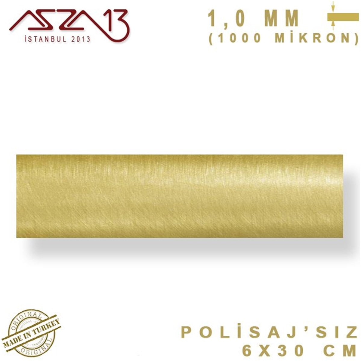 Pirinç Plaka Bant Şerit FolyoMETALMarkasız1.0 mm Pirinç Şerit (60 mm x 300 mm)