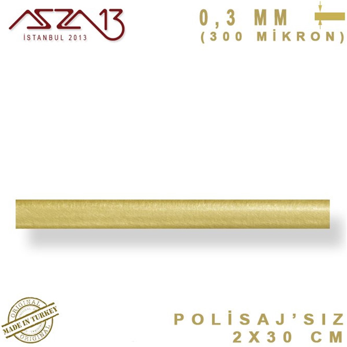Pirinç Plaka Bant Şerit FolyoMETALMarkasız0.3 mm Pirinç Şerit (20 mm x 300 mm)