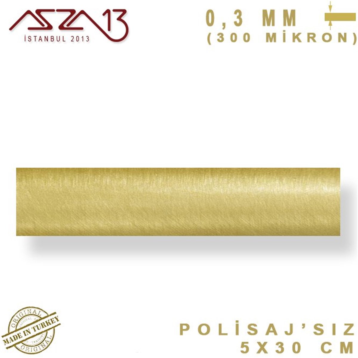 Pirinç Plaka Bant Şerit FolyoMETALMarkasız0.3 mm Pirinç Şerit (50 mm x 300 mm)