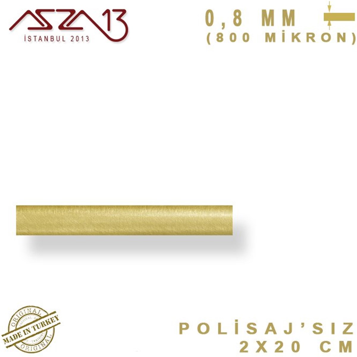 Pirinç Plaka Bant Şerit FolyoMETALMarkasız0.8 mm Pirinç Şerit (20 mm x 200 mm)
