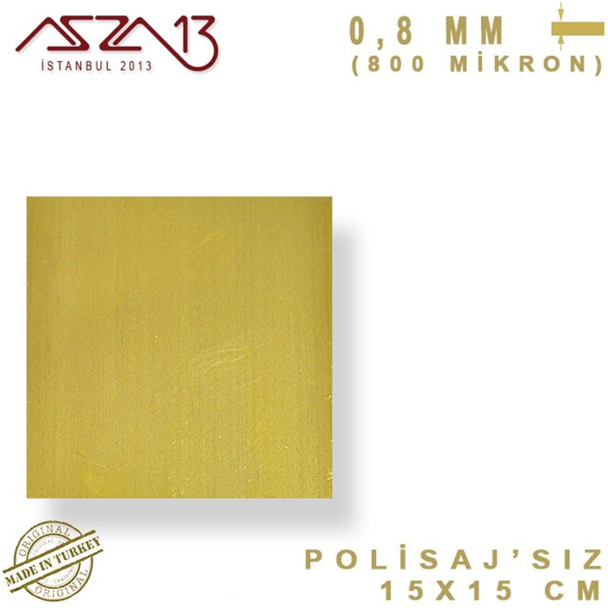 Pirinç Plaka Levha TabakaMETALMarkasız0.8 mm Pirinç Levha (150 mm x 150 mm)