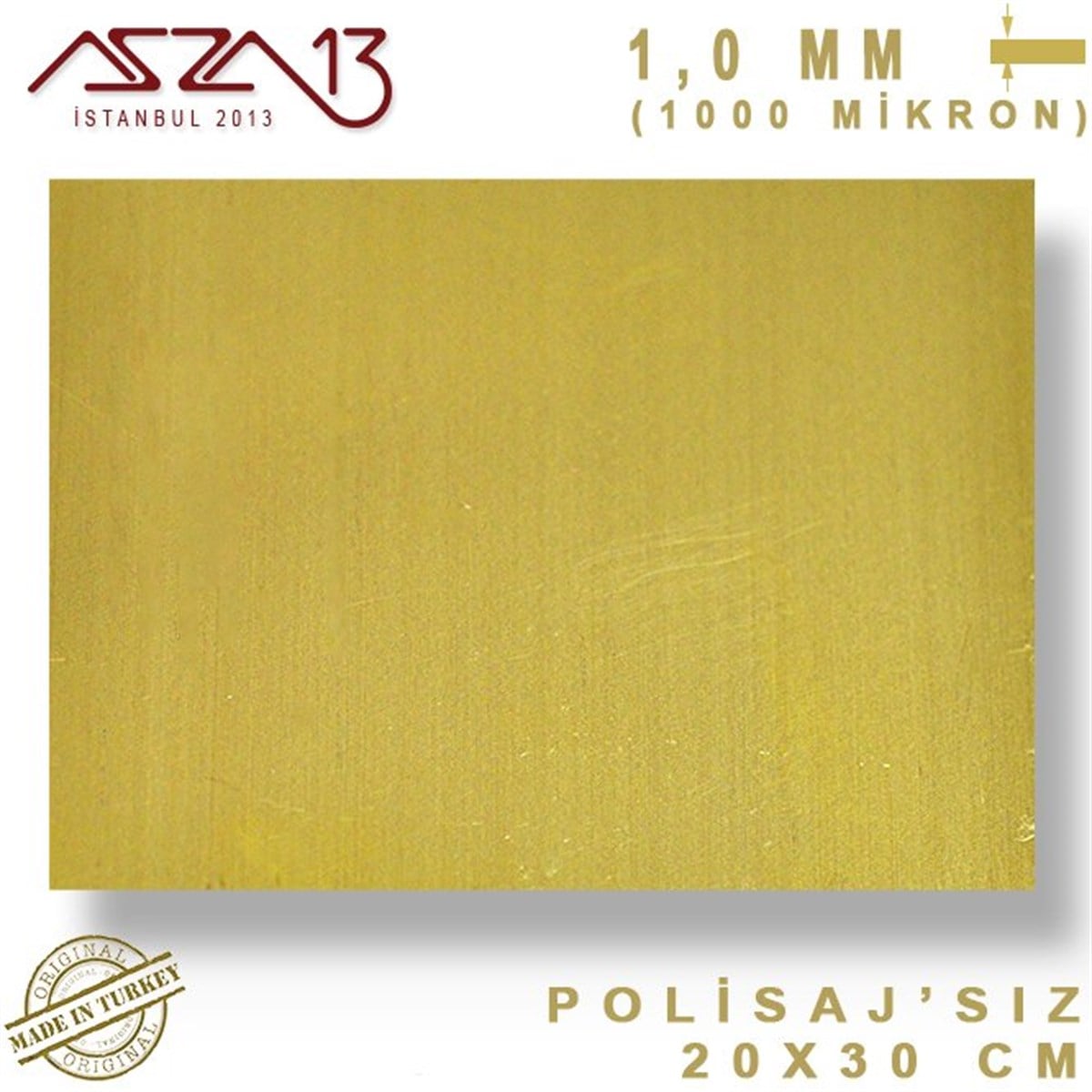 Pirinç Plaka Levha TabakaMETALMarkasız1.0 mm Pirinç Levha (200 mm x 300 mm)
