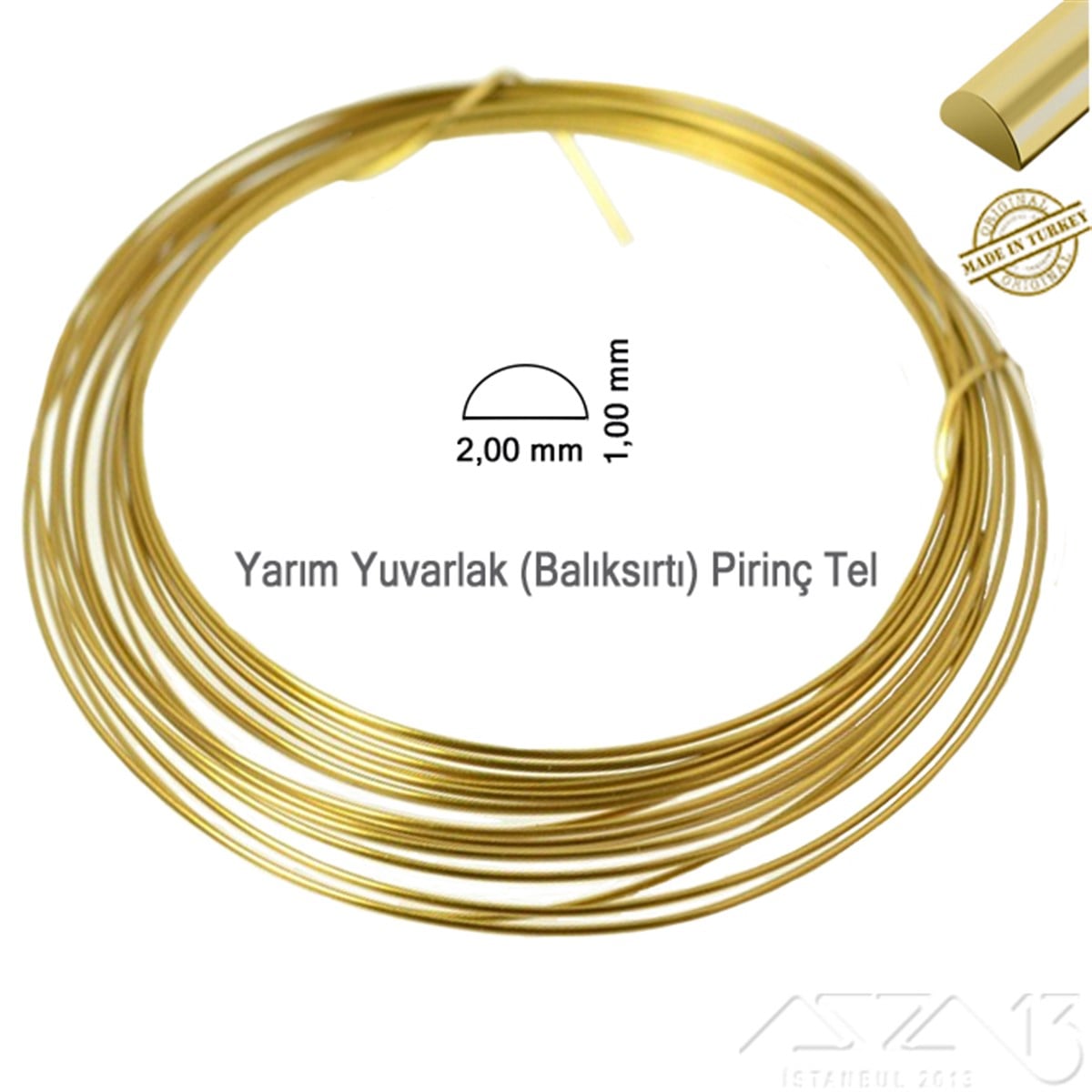 Pirinç Yarım Yuvarlak Tel (Balıksırtı Pirinç Tel)Pirinç TelMarkasız01.Mt.Br.Pt.18Pirinç Yarım Yuvarlak Tel / 1,0x2,0 mm / 1 Metre