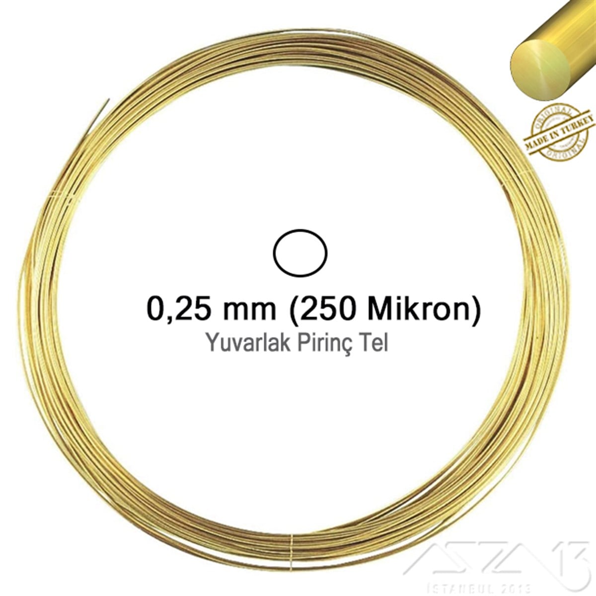 Pirinç Yuvarlak TelPirinç TelMarkasız01.Mt.Br.Pt.26Pirinç Yuvarlak Tel / 0.25 mm / 5 Metre
