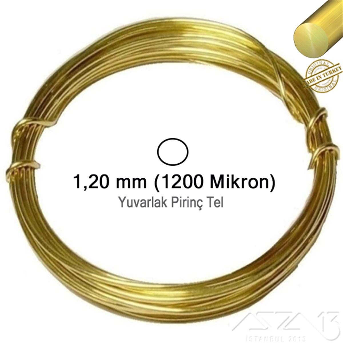 Pirinç Yuvarlak TelPirinç TelMarkasız01.Mt.Br.Pt.24Pirinç Yuvarlak Tel / 1,2 mm / 3 Metre