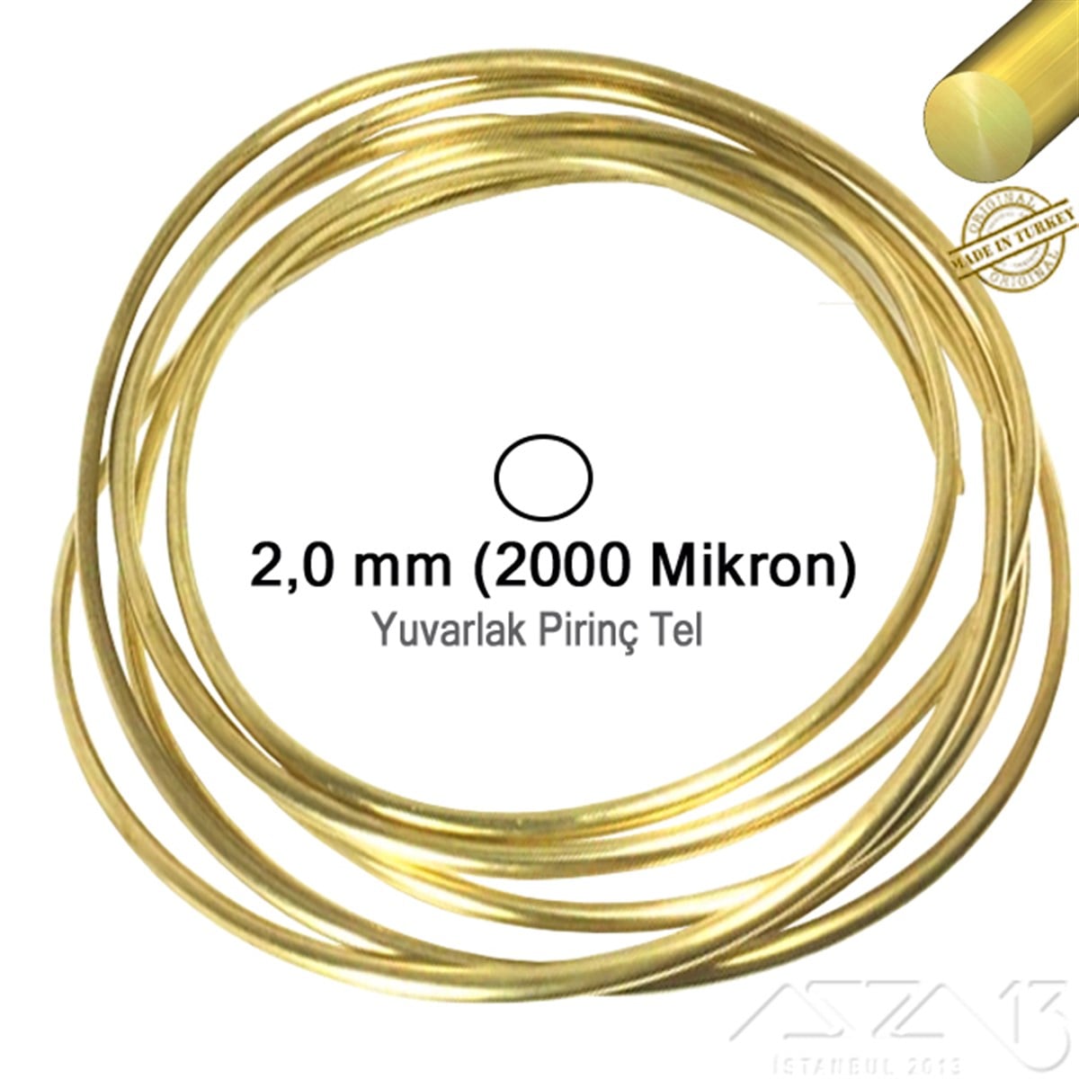 Pirinç Yuvarlak TelPirinç TelMarkasız01.Mt.Br.Pt.04Pirinç Yuvarlak Tel / 2,0 mm / 1 Metre