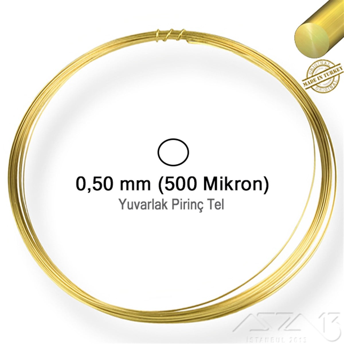Pirinç Yuvarlak TelPirinç TelMarkasız01.Mt.Br.Pt.23Pirinç Yuvarlak Tel / 0.5 mm / 5 Metre