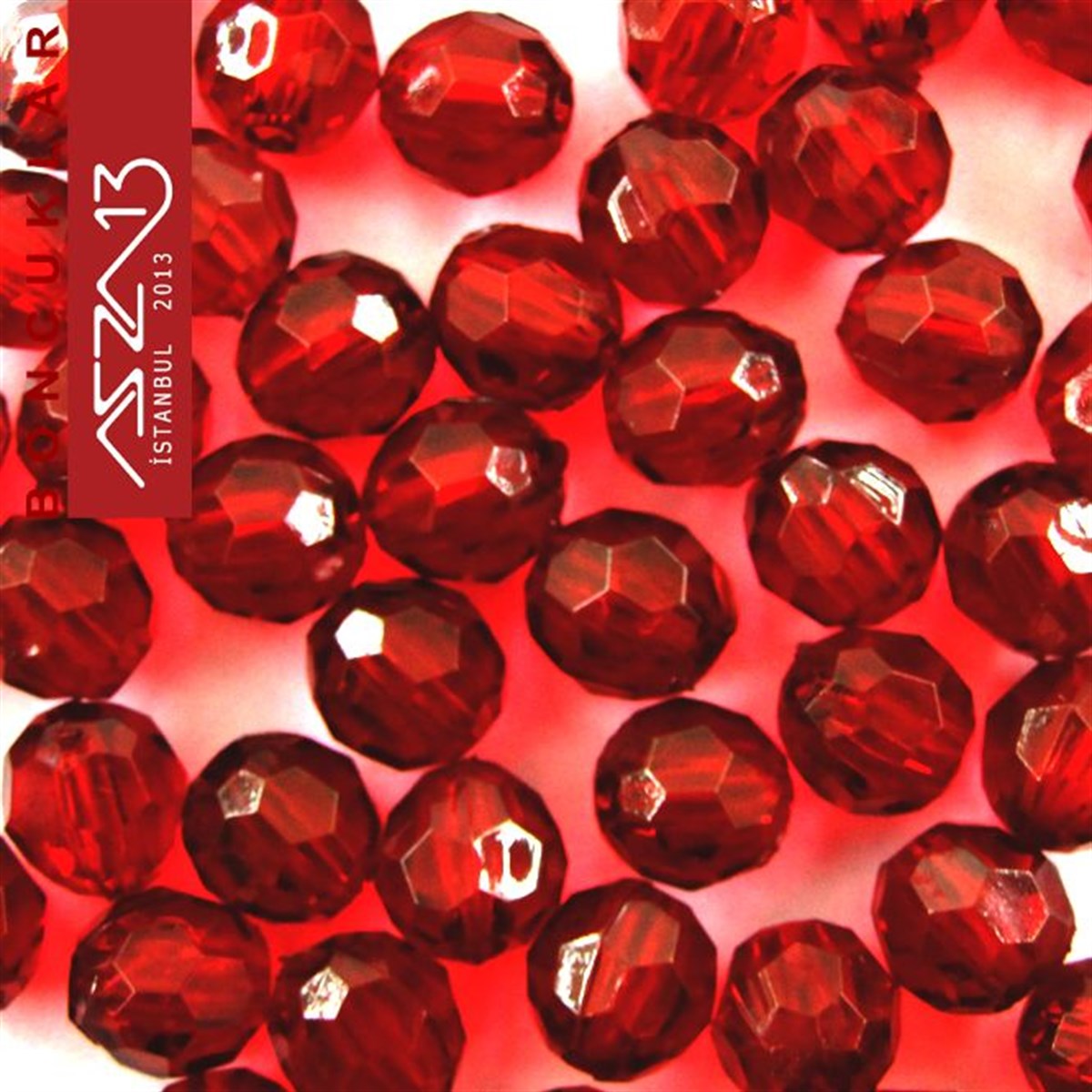 Plastik BoncukBONCUK ve TAŞMarkasızFasetli 6 mm Yuvarlak, Bordo Boncuk / Paket İçeriği 85 Adet