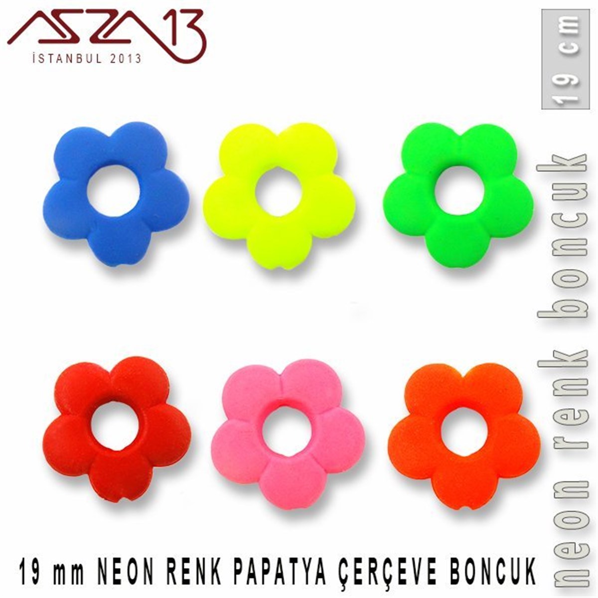 Plastik ve Akrilik BoncuklarBONCUK ve TAŞMarkasızNeon Renk Akrilik 19 mm Papatya Çerçeve Boncuk / 1 Adet