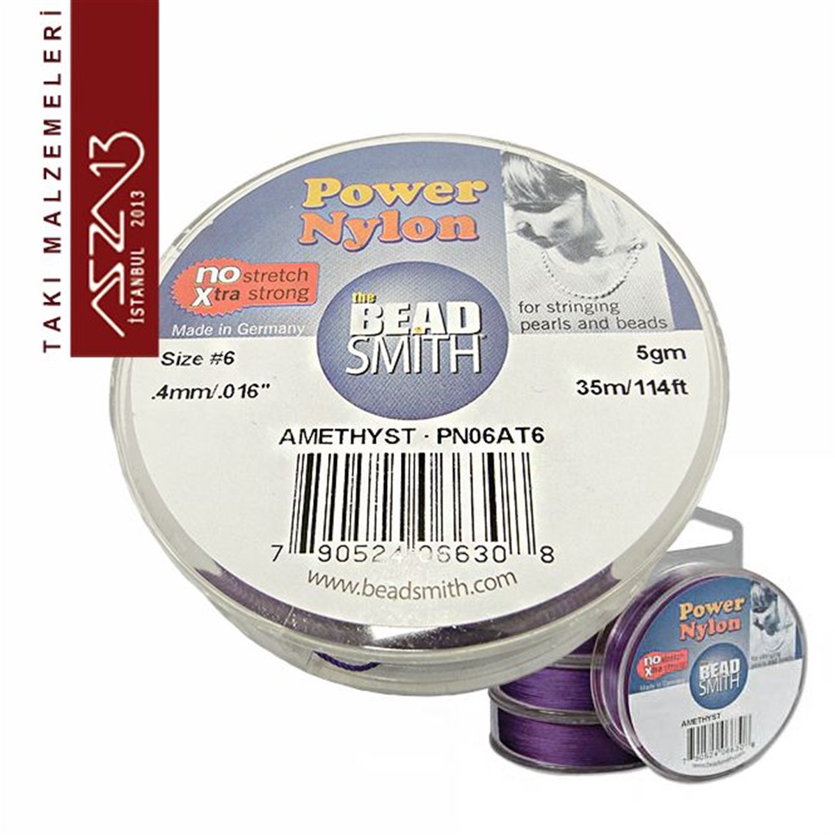 Power Naylon Fiber İplikTAKI MALZEMEBeadSmith0,4 mm Power Nylon Fiber İplik / Ametis