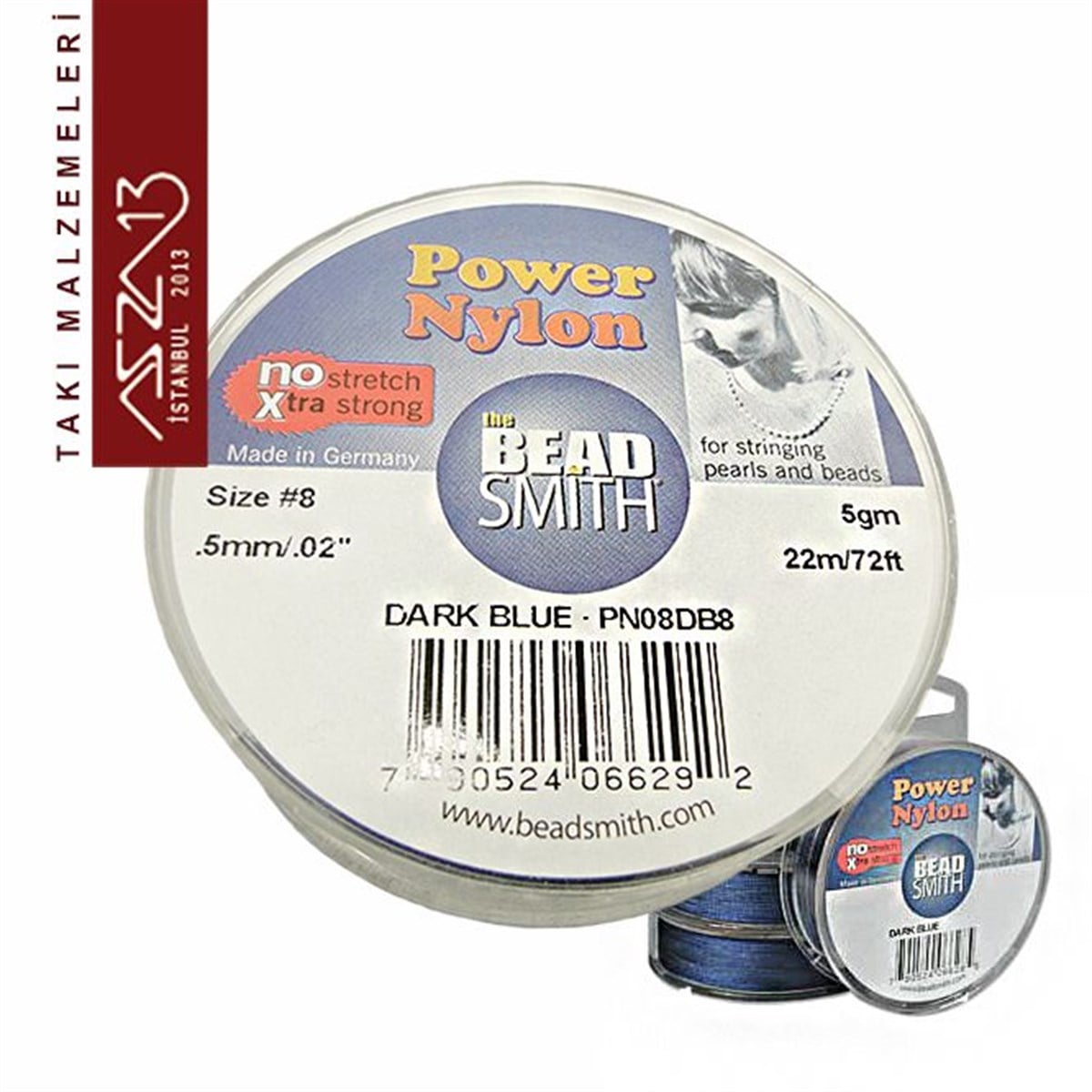 Power Naylon Fiber İplikTAKI MALZEMEBeadSmith0,5 mm Power Nylon Fiber İplik / Lacivert