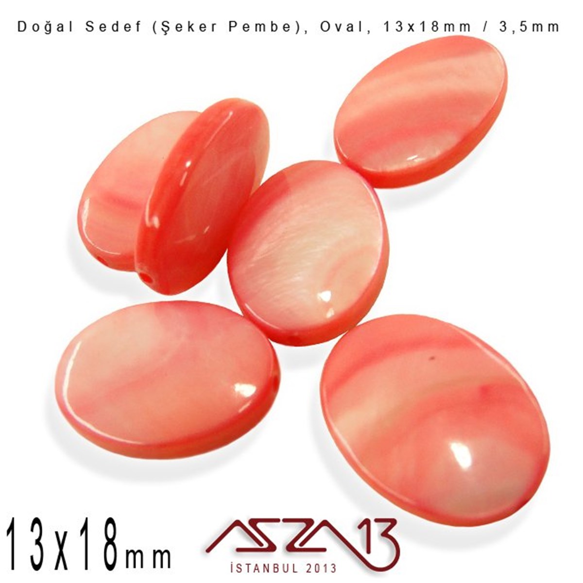Sedef Taş ve BoncukBONCUK ve TAŞMarkasız13x18 mm Şeker Pembe, Doğal Sedef Oval Boncuk / Paket İçeriği 6 Adet