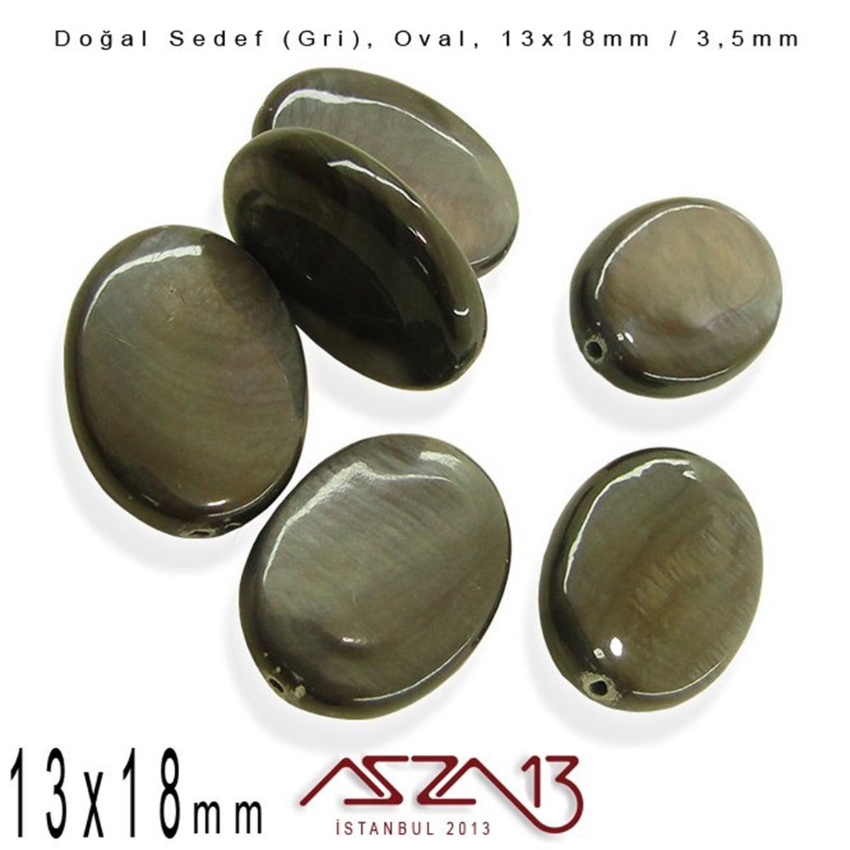 Sedef Taş ve BoncukBONCUK ve TAŞMarkasız13x18 mm Gri, Doğal Sedef Oval Boncuk / Paket İçeriği 6 Adet